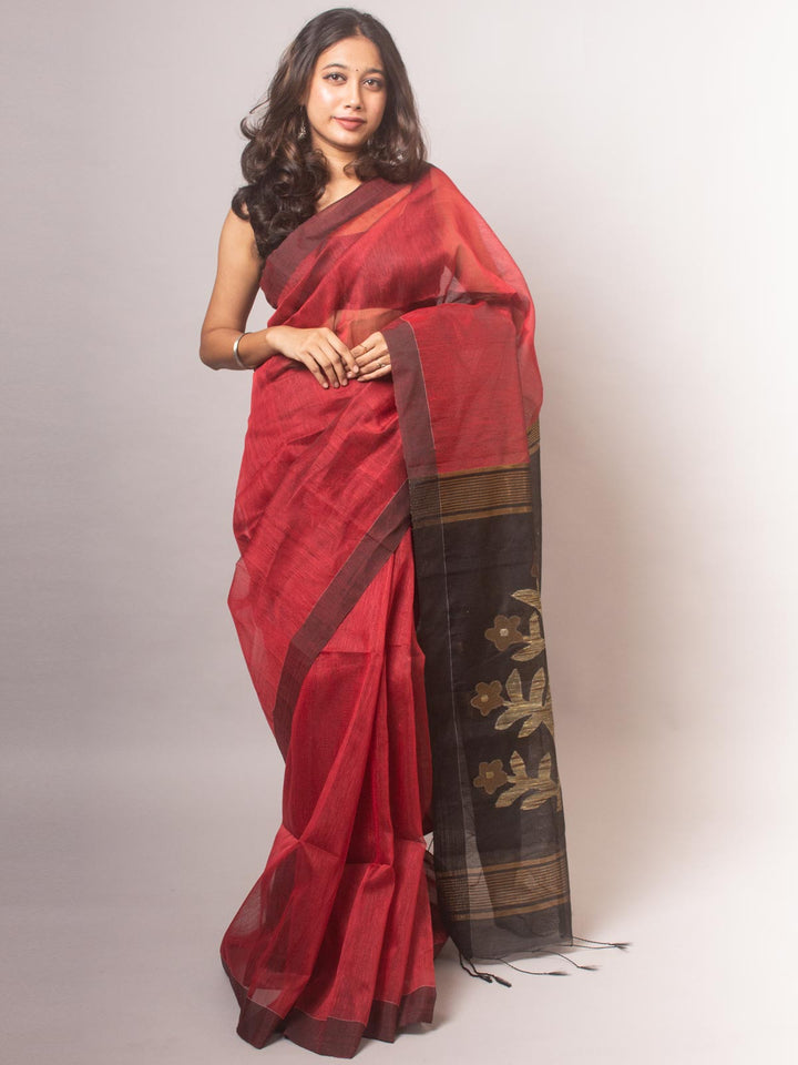 Silk Linen Saree- 0003 Saree Rana Das   