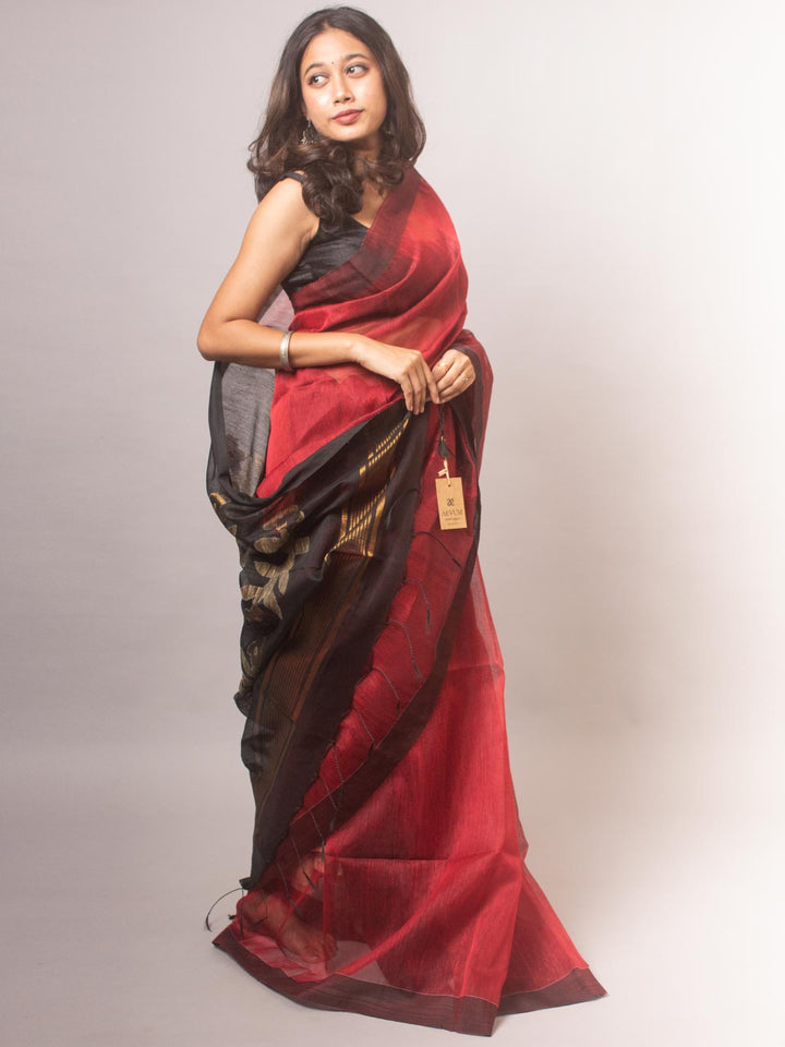 Silk Linen Saree- 0003 Saree AEVUM