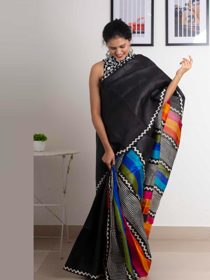 Bishnupur Hand Painted Pure Silk Saree with Silk Mark & Blouse Piece - 0246 Saree Riya's Collection   