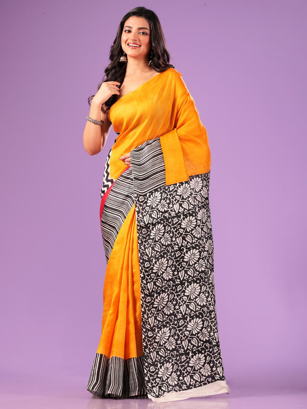 Bishnupur Hand Painted Pure Silk Saree with Silk Mark & Blouse Piece - 0252 Saree AEVUM