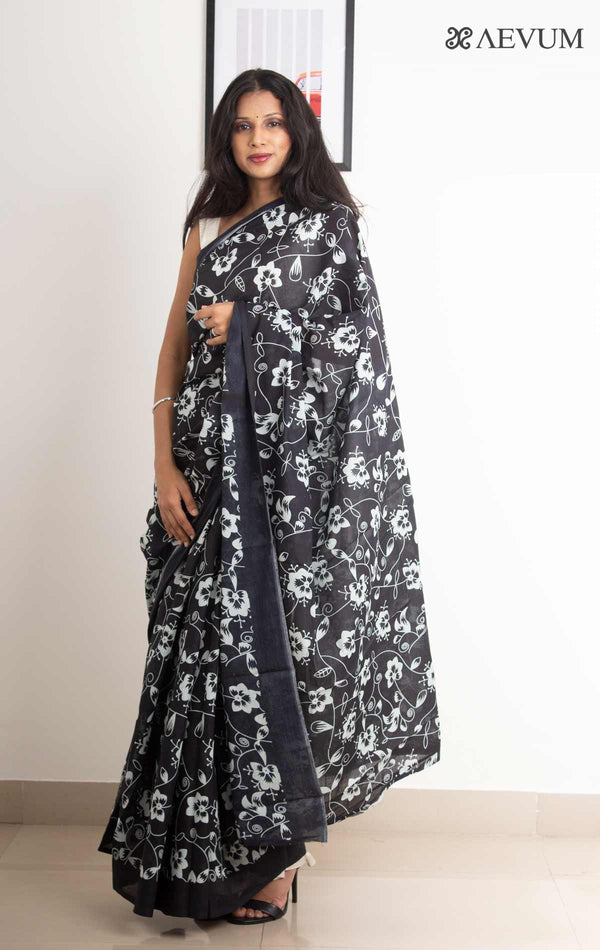 Mulmul Cotton Hand Block Printed Saree - 0278 Saree Riya's Collection   