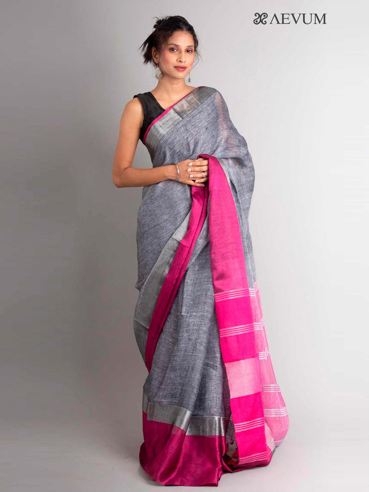 Pure Linen Mahapar Saree- 0300 Saree AEVUM