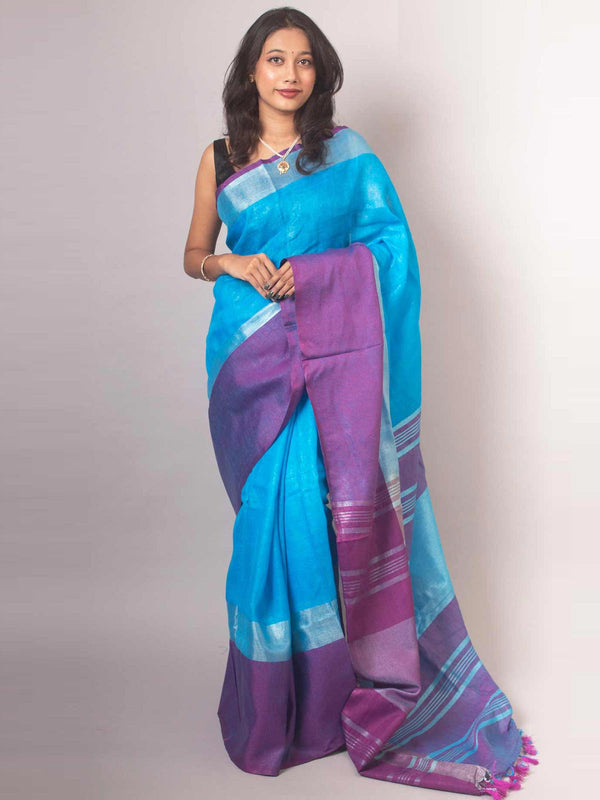 Pure Linen Mahapar Saree - 0302 Saree AEVUM   