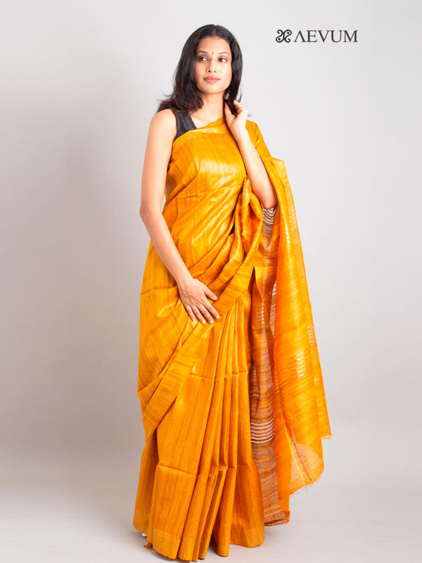 Pure Tussar Gicha Silk Saree with Silk Mark - 0404 Saree Tausif   