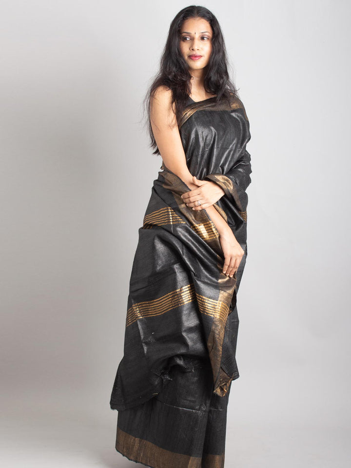 Pure Tussar Gicha Silk Saree with Silk Mark - 0406 Saree Raj   