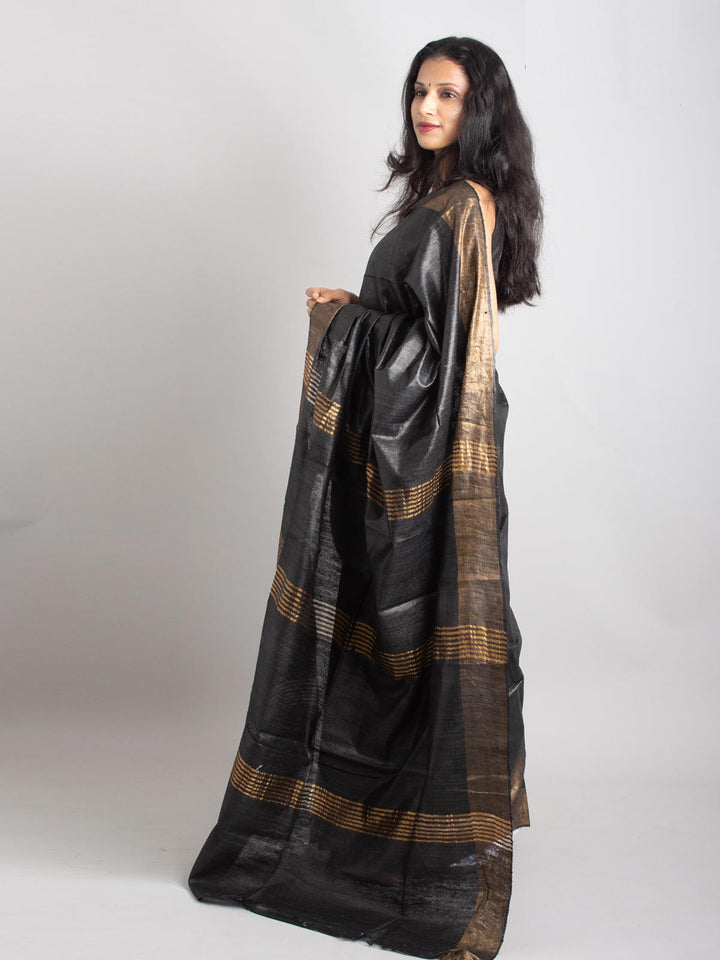 Pure Tussar Gicha Silk Saree with Silk Mark - 0406 Saree Raj   