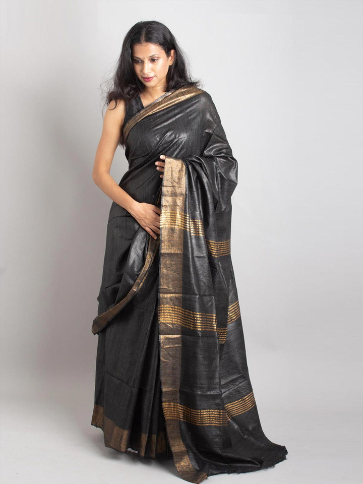 Pure Tussar Gicha Silk Saree with Silk Mark - 0406 Saree Raj   