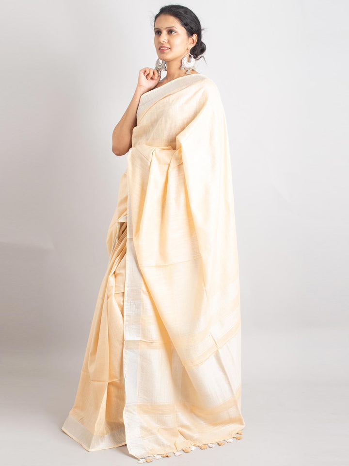 Semi Linen Saree With Blouse Piece - 0413 Saree AEVUM   