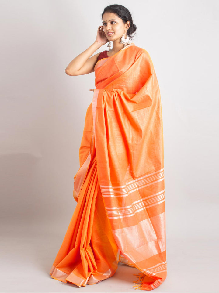 Semi Linen Saree With Blouse Piece - 0416 Saree AEVUM