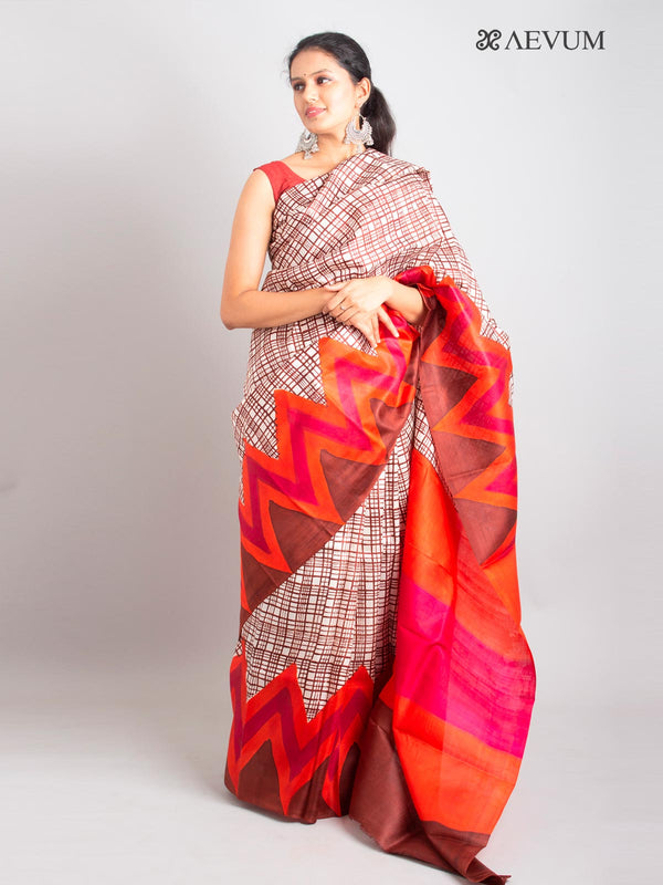 Three Ply Murshidabad  Pure Silk With Blouse Piece - 0422 Saree Riya's Collection   