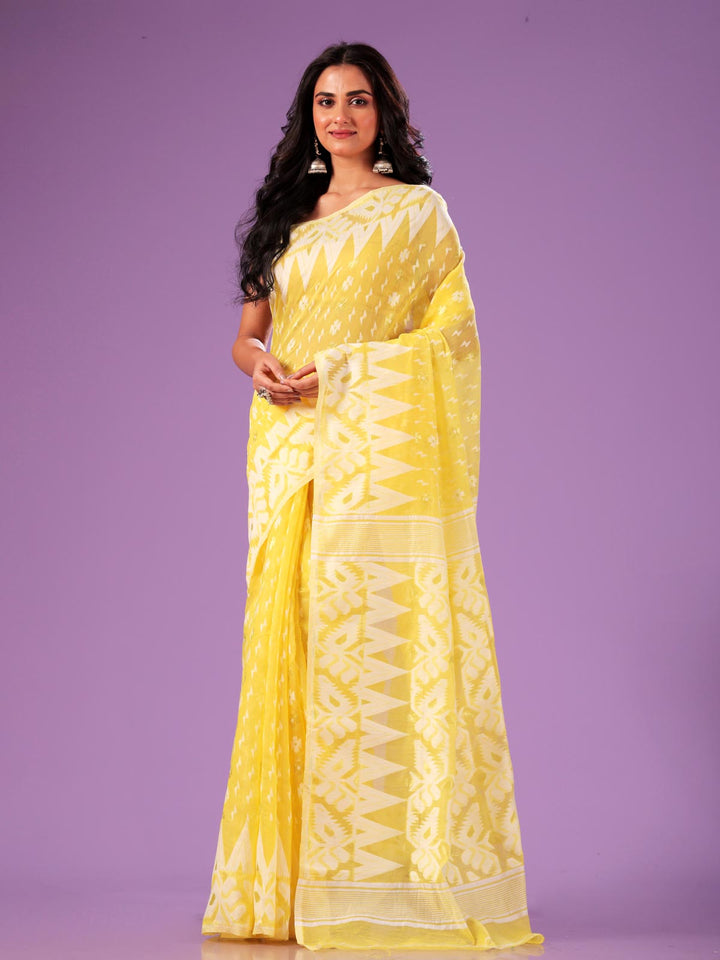 Soft Dhakai Jamdani without Blouse Piece - 0444 Saree AEVUM