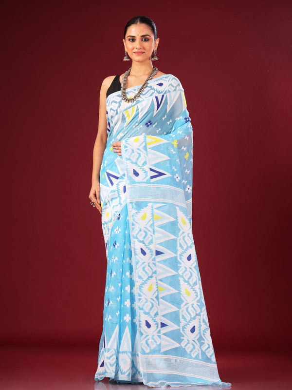 Soft Dhakai Jamdani without Blouse Piece - 0448 Saree AEVUM