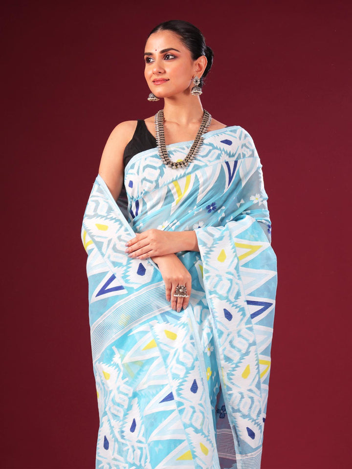 Soft Dhakai Jamdani without Blouse Piece - 0448 Saree AEVUM