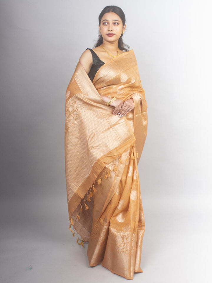 Silk Linen Banarasi Handloom Saree - 0449 Saree AEVUM