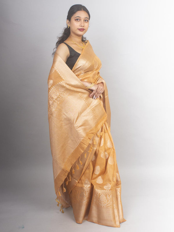 Silk Linen Banarasi Handloom Saree - 0449 Saree AEVUM