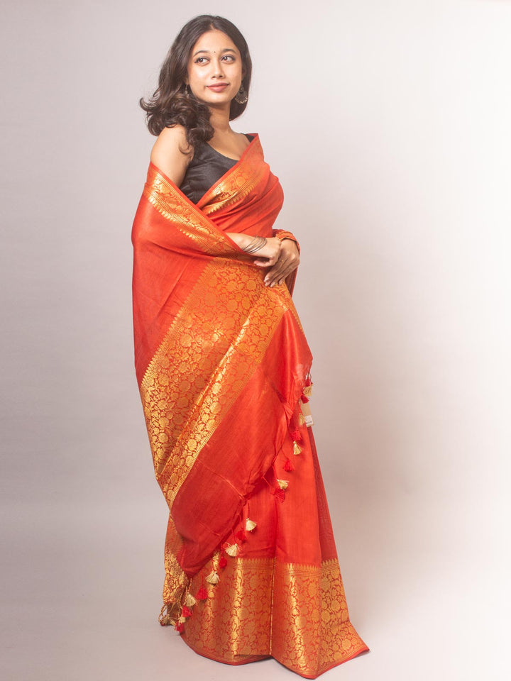 Silk Linen Banarasi Handloom Saree -0476 Saree Raj Dev Kumar   