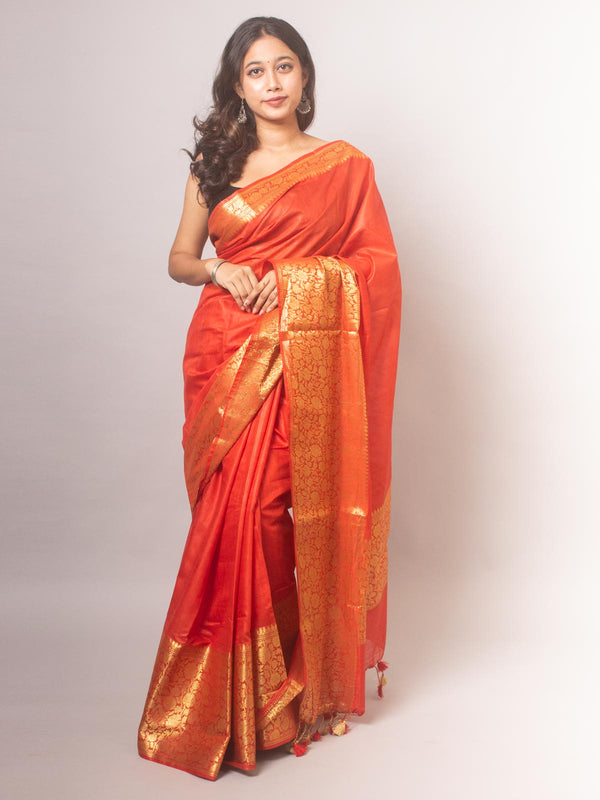 Silk Linen Banarasi Handloom Saree -0476 Saree AEVUM