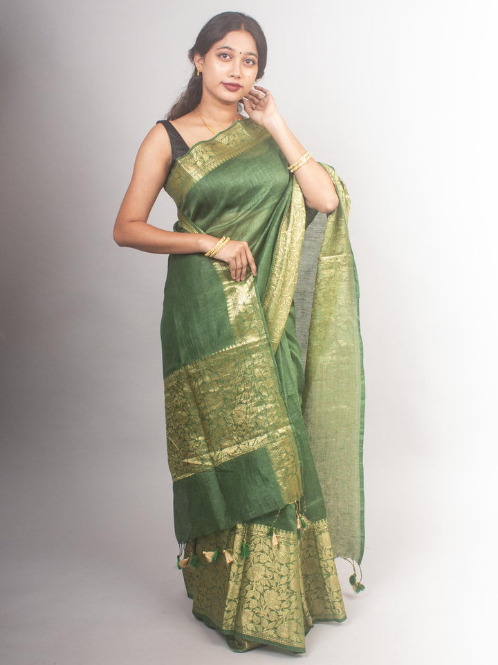 Silk Linen Banarasi Handloom Saree - 0477 Saree Raj Dev Kumar