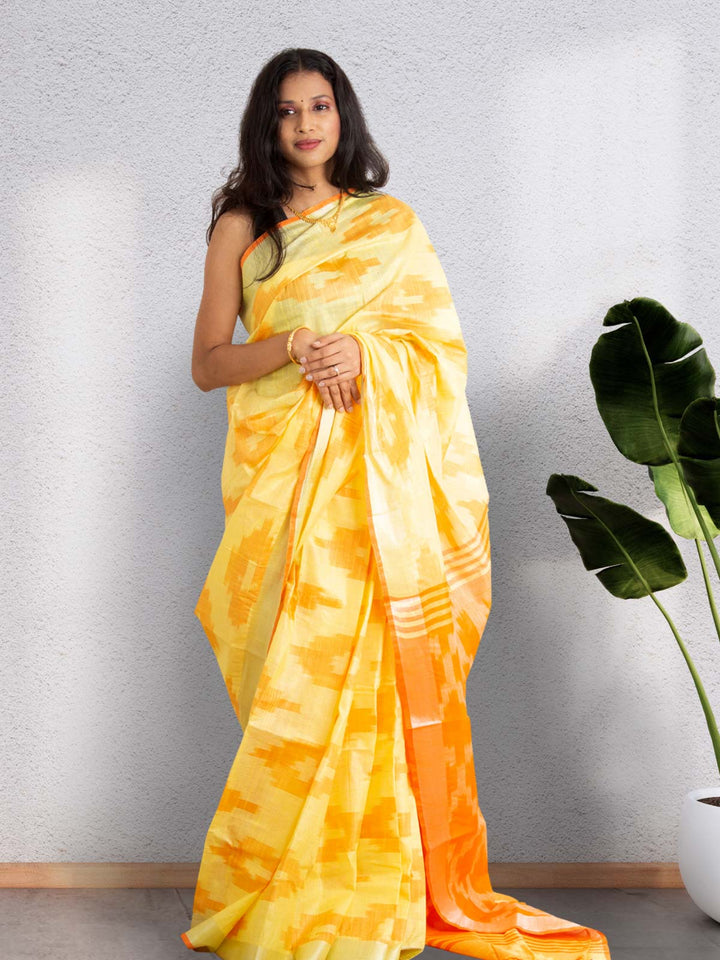 Semi Linen Ikkat Saree with Blouse Piece - 0480 Saree Raj Dev Kumar   