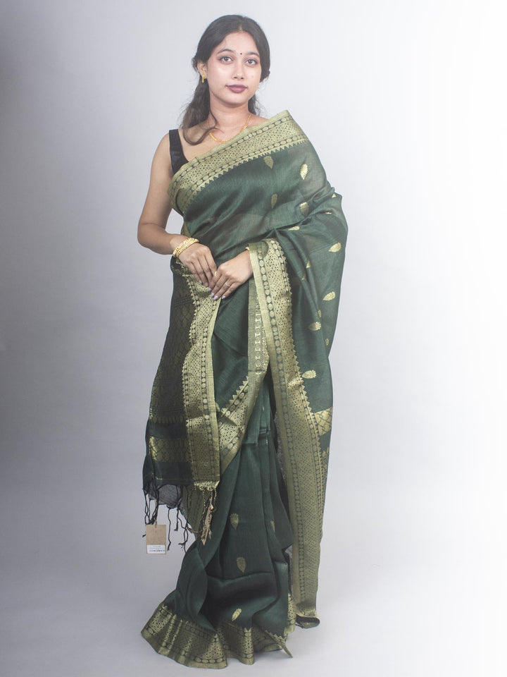 Silk Linen Banarasi Handloom Saree - 0486 Saree Rana Das