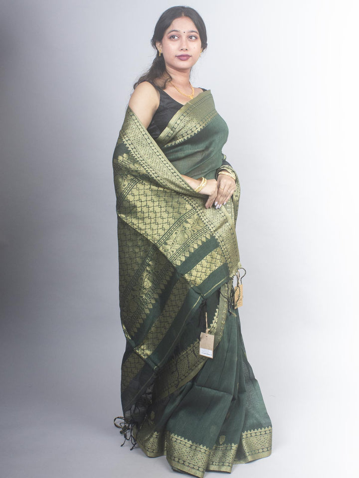 Silk Linen Banarasi Handloom Saree - 0486 Saree Rana Das