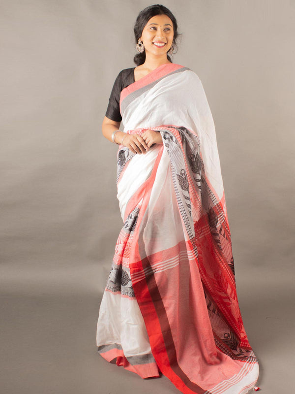 Begampuri Fish Madhyamani Bengal Cotton Saree - 0517 Saree AEVUM 2