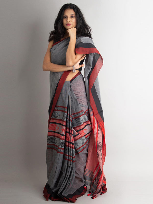 Begampuri Fish Madhyamani Bengal Cotton Saree - 0609 Saree AEVUM