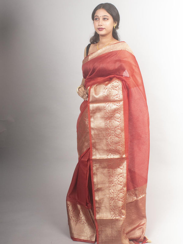 Silk Linen Banarasi Handloom Saree With Silk Mark - 0699 Saree Sarala Devi