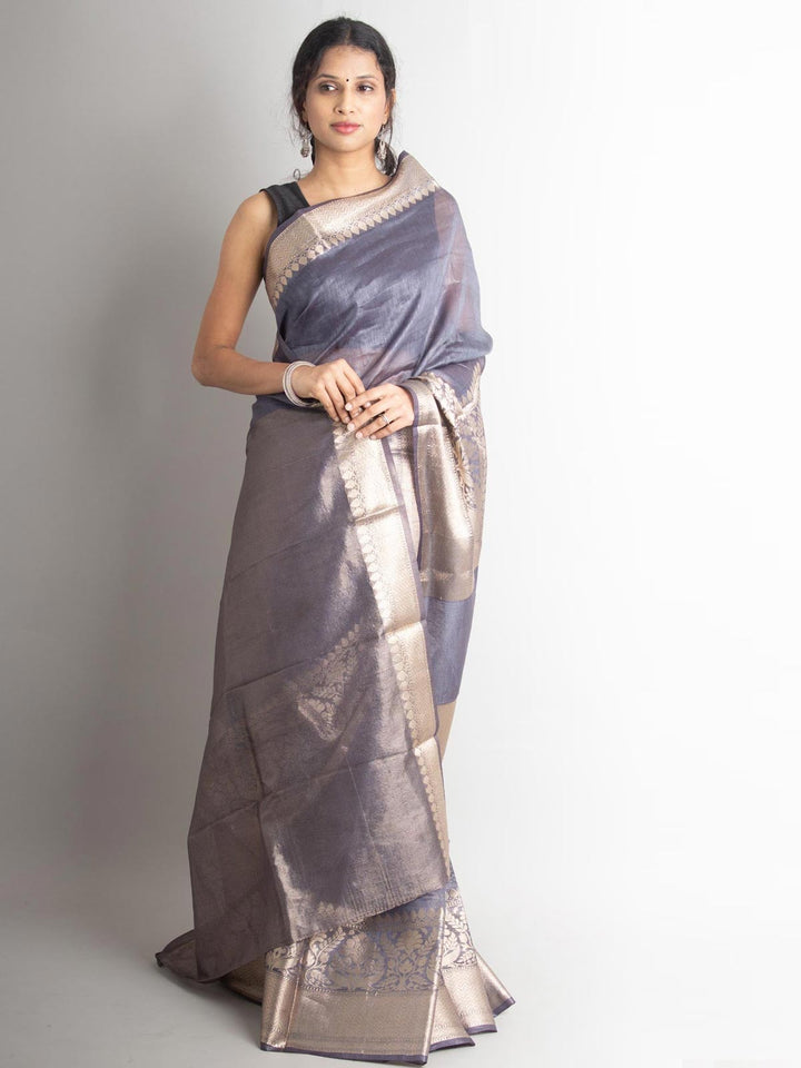 Silk Linen Banarasi Handloom Saree - 0701 Saree Sarala Devi   