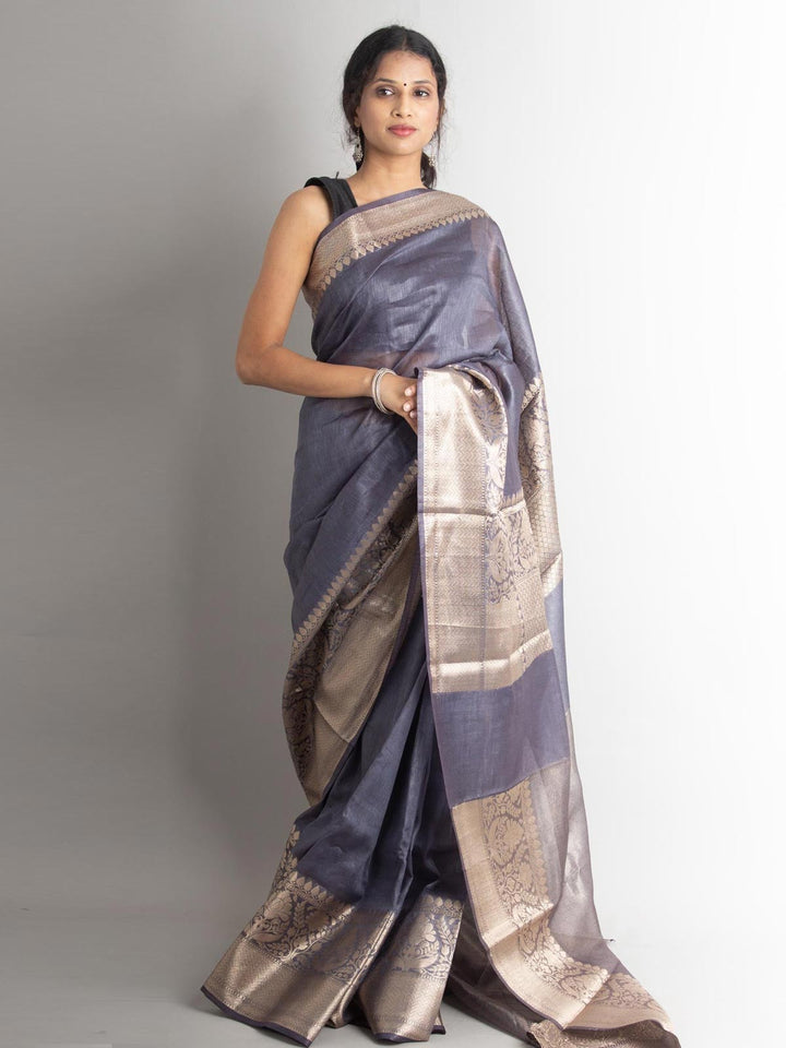 Silk Linen Banarasi Handloom Saree - 0701 Saree Sarala Devi   