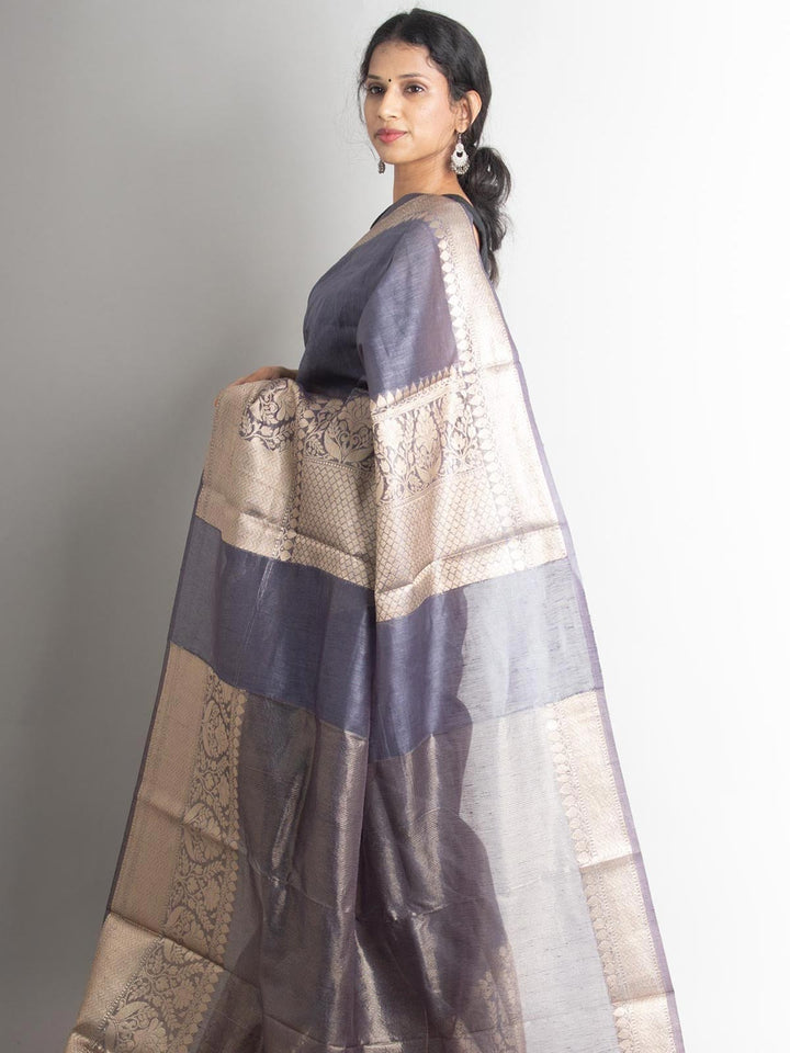 Silk Linen Banarasi Handloom Saree - 0701 Saree Sarala Devi   