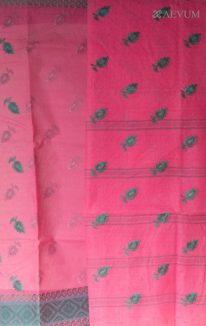 Bengal Cotton Tant Saree with Embroidery - 0724 Saree AEVUM