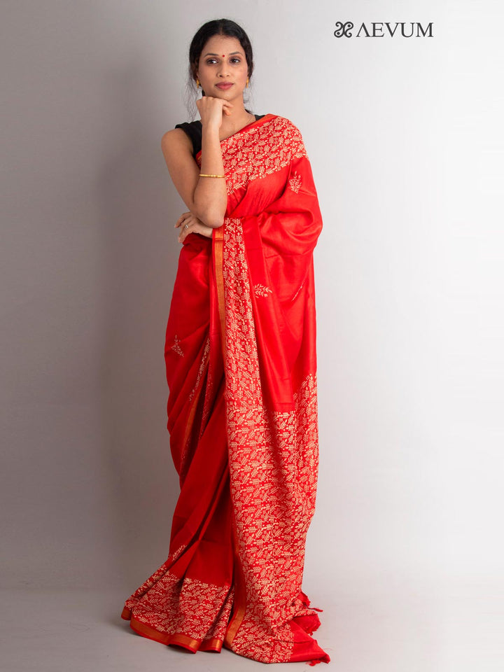 Katan Madhubani Silk Saree with Blouse Piece - 0779 Saree Raj Dev Kumar   