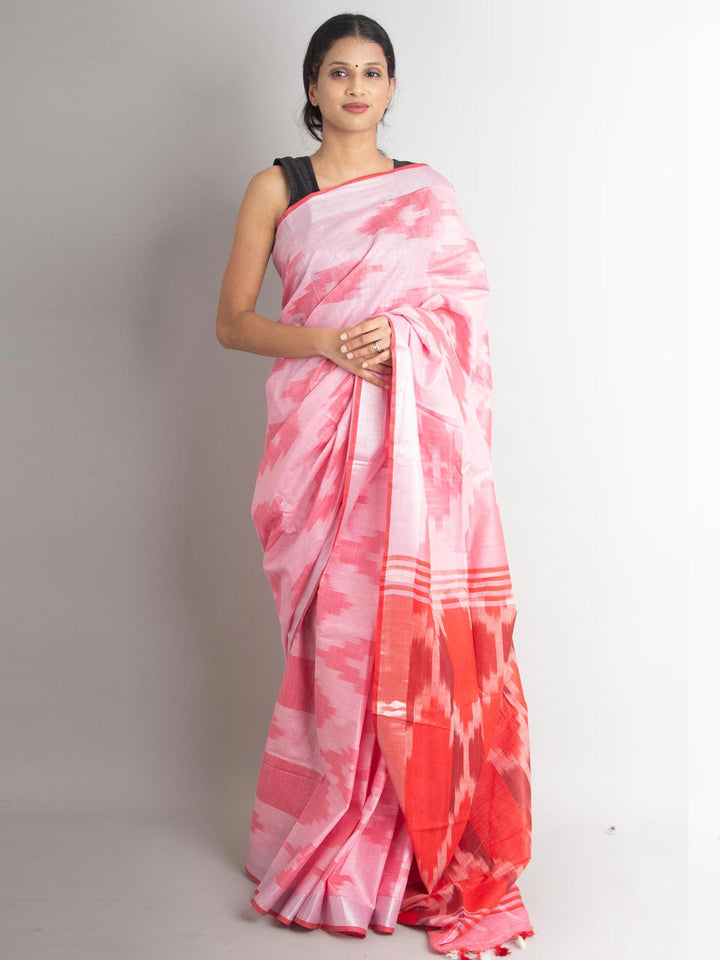 Semi Linen Ikkat Saree with Blouse Piece - 0839 Saree AEVUM   