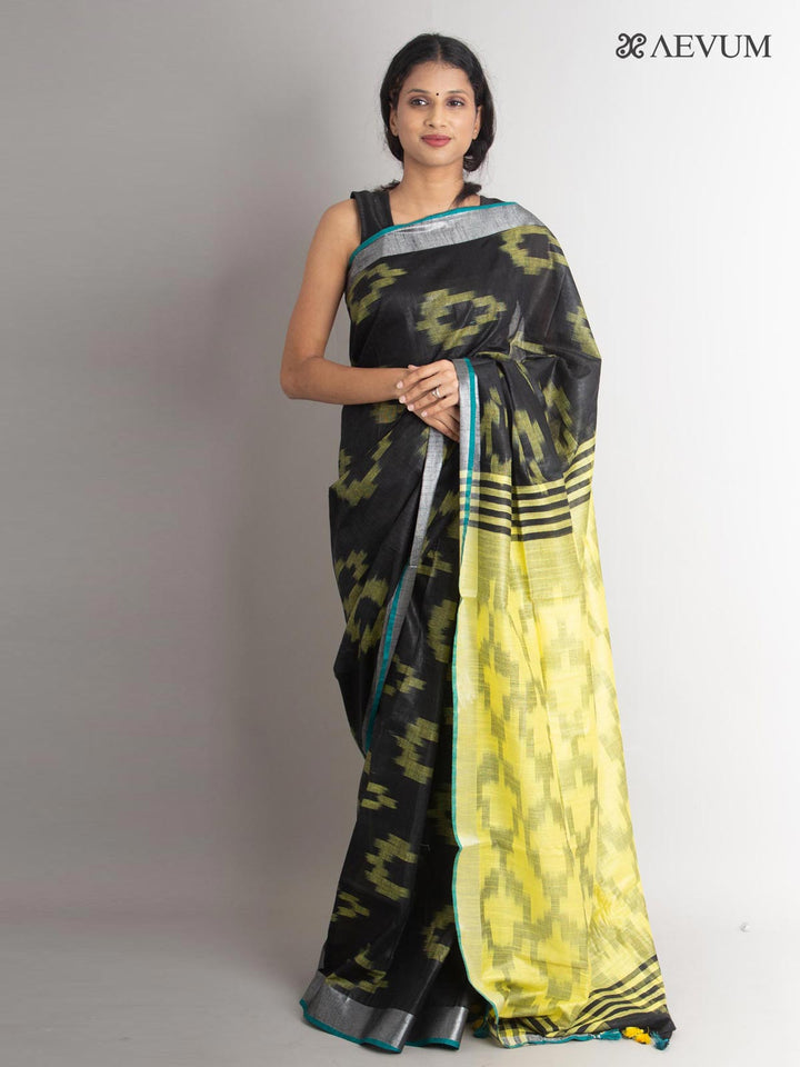 Semi Linen Ikkat Saree with Blouse Piece - 0840 Saree Anita Kuthir   