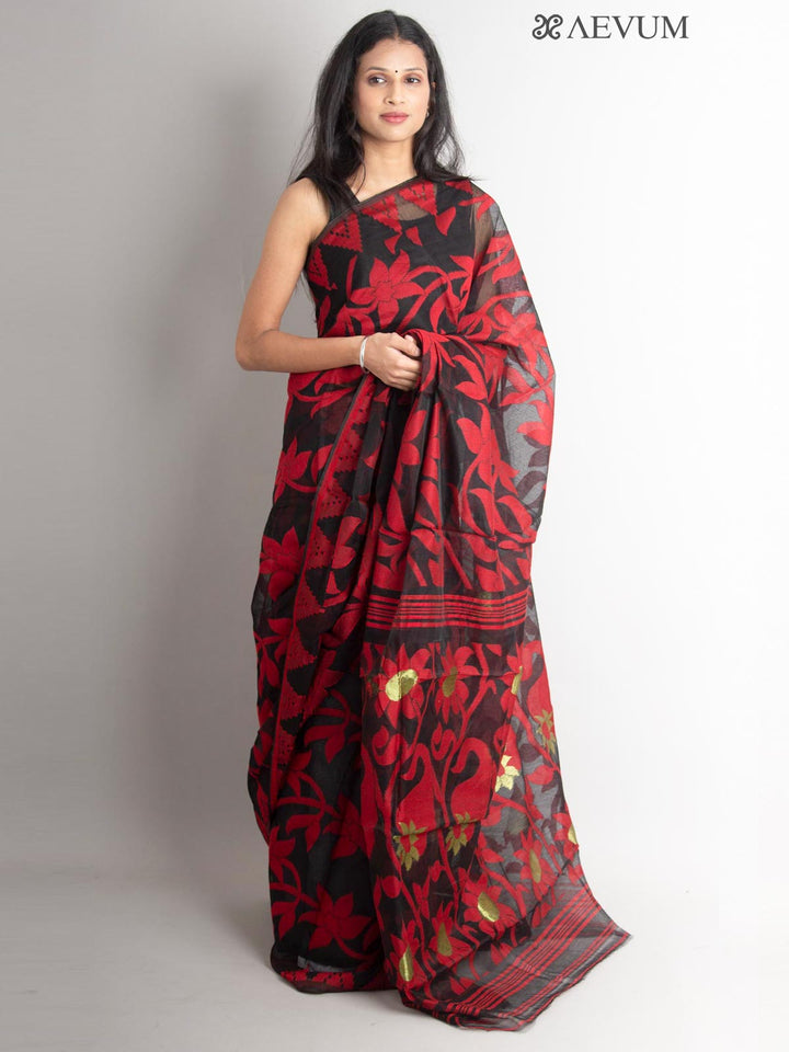 Paddo Dhakai Jamdani Saree without Blouse Piece - 0880 Saree AEVUM