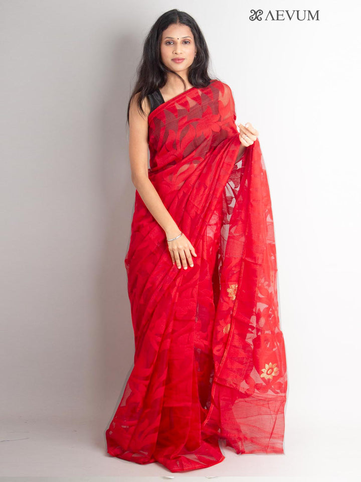 Paddo Dhakai Jamdani Saree without Blouse Piece - 0887 Saree AEVUM