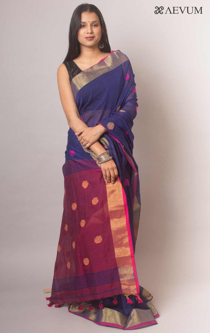 Bengal Cotton Khaadi Handloom Saree with Blouse piece - 0890 Saree Ashoke Pal   