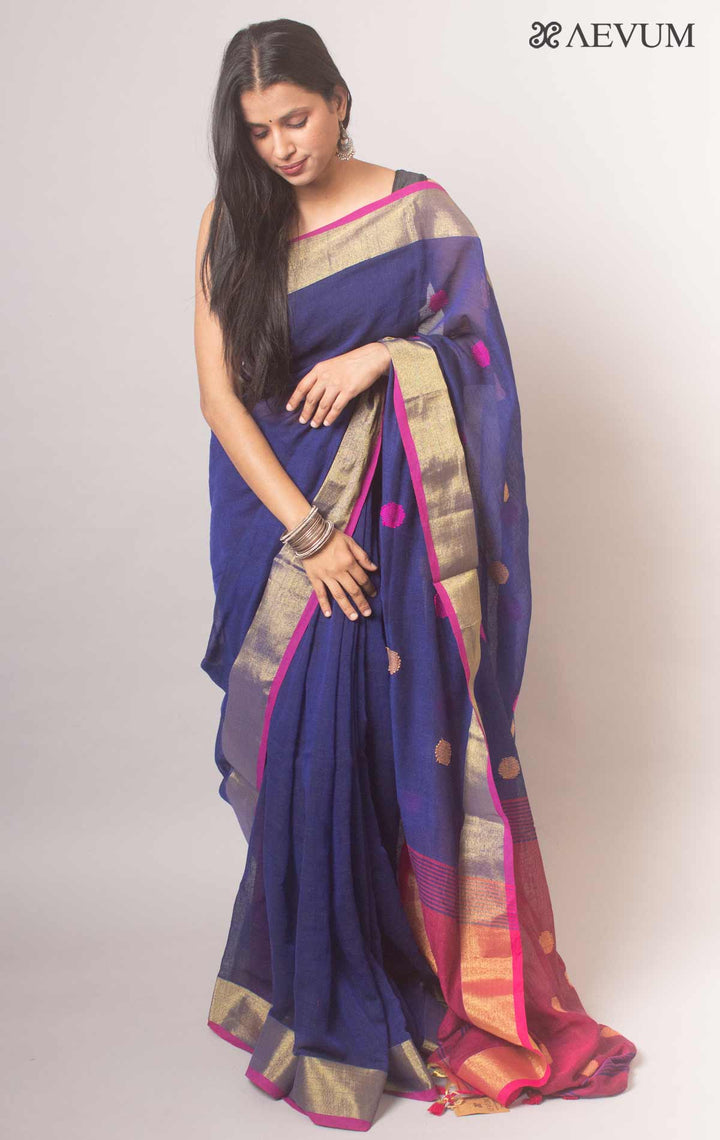 Bengal Cotton Khaadi Handloom Saree with Blouse piece - 0890 Saree Ashoke Pal   