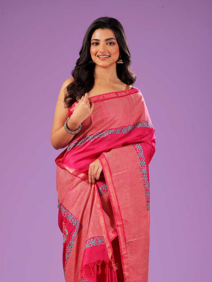 Katan Madhubani Silk Saree with Blouse Piece - 0992 Saree AEVUM