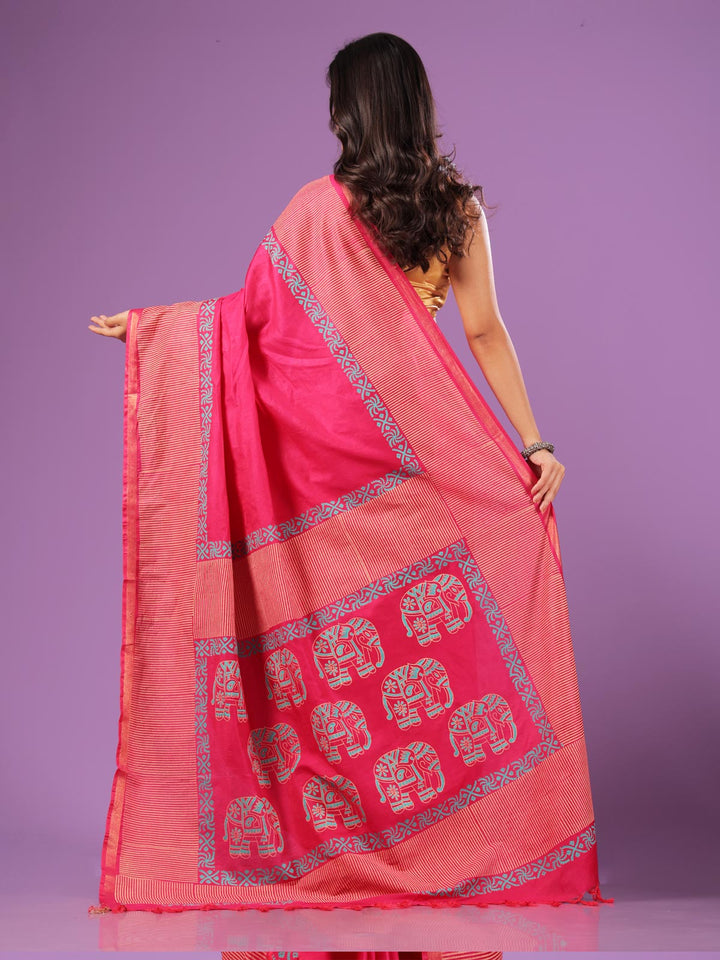 Katan Madhubani Silk Saree with Blouse Piece - 0992 Saree AEVUM