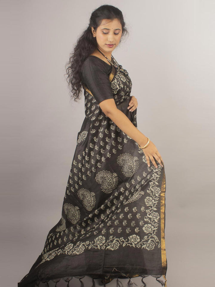 Katan Madhubani Silk Saree with Blouse Piece - 10428 Saree AEVUM   