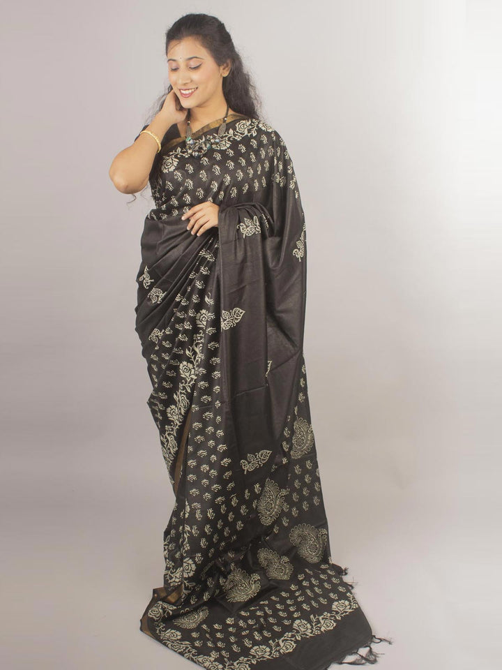 Katan Madhubani Silk Saree with Blouse Piece - 10428 Saree AEVUM   