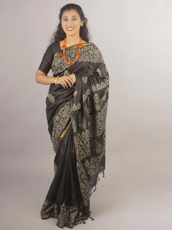 Katan Madhubani Silk Saree with Blouse Piece - 10429 Saree Raj Dev Kumar   