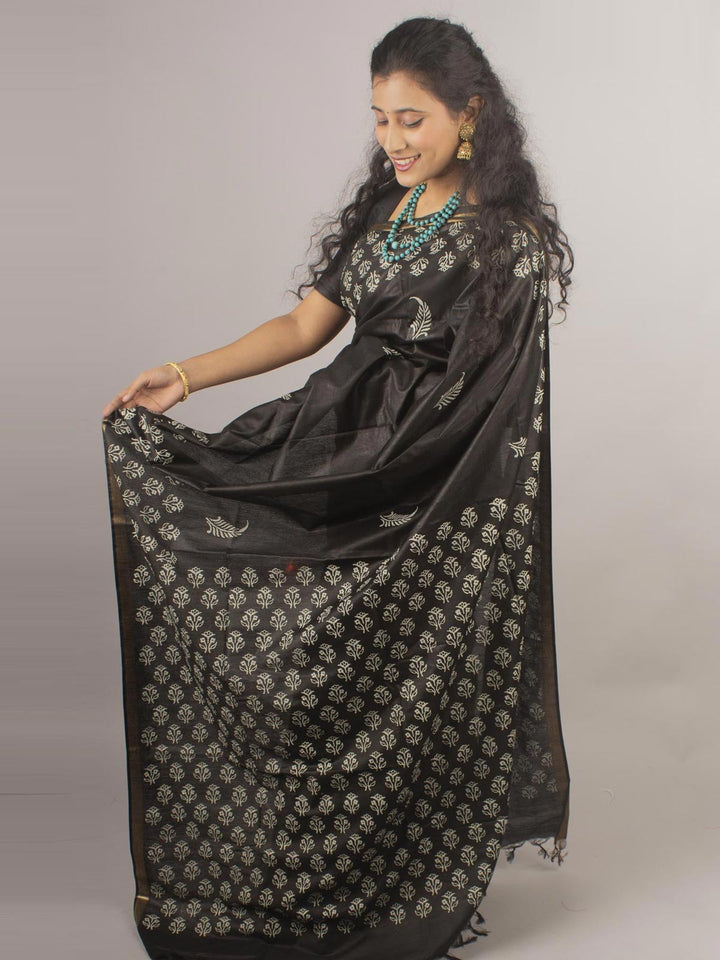 Katan Madhubani Silk Saree with Blouse Piece - 10430 Saree Raj Dev Kumar   