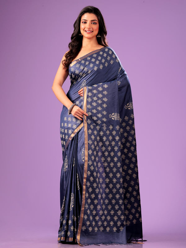 Katan Madhubani Silk Saree with Blouse Piece - 10798 Saree AEVUM