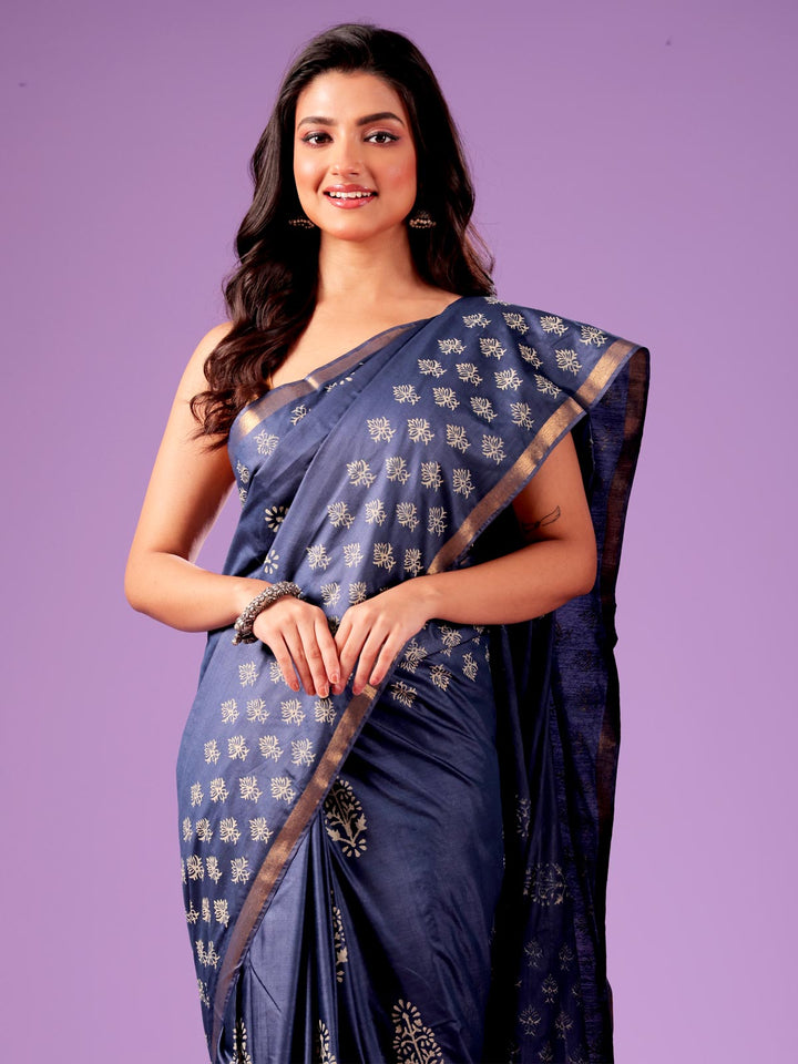 Katan Madhubani Silk Saree with Blouse Piece - 10798 Saree AEVUM