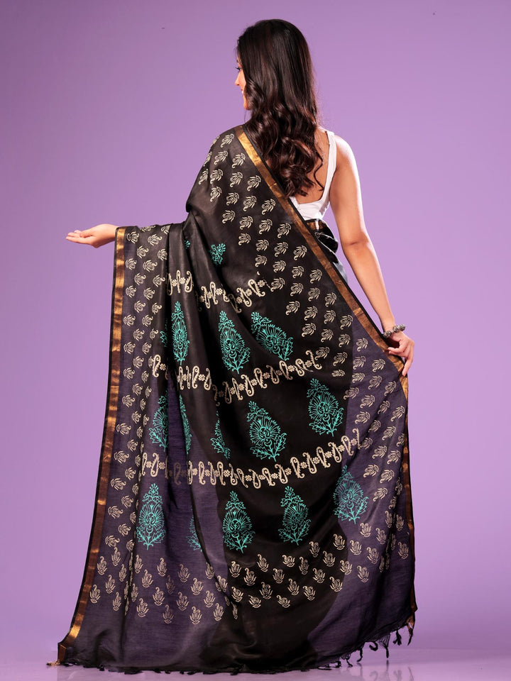 Katan Madhubani Silk Saree with Blouse Piece - 10802 Saree AEVUM