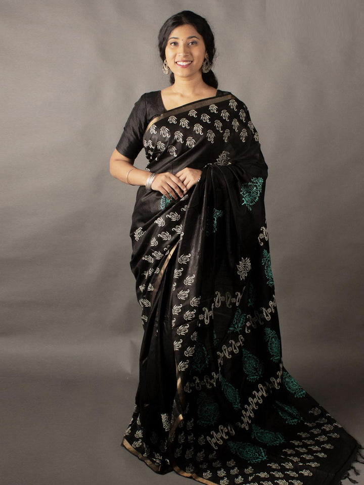 Katan Madhubani Silk Saree with Blouse Piece - 10802 Saree Raj Dev Kumar   