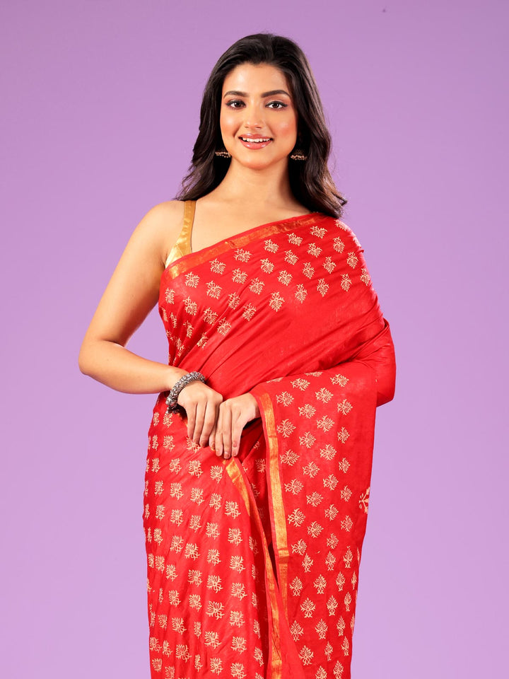 Katan Madhubani Silk Saree with Blouse Piece - 10804 Saree AEVUM